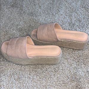 Pink platform sandals